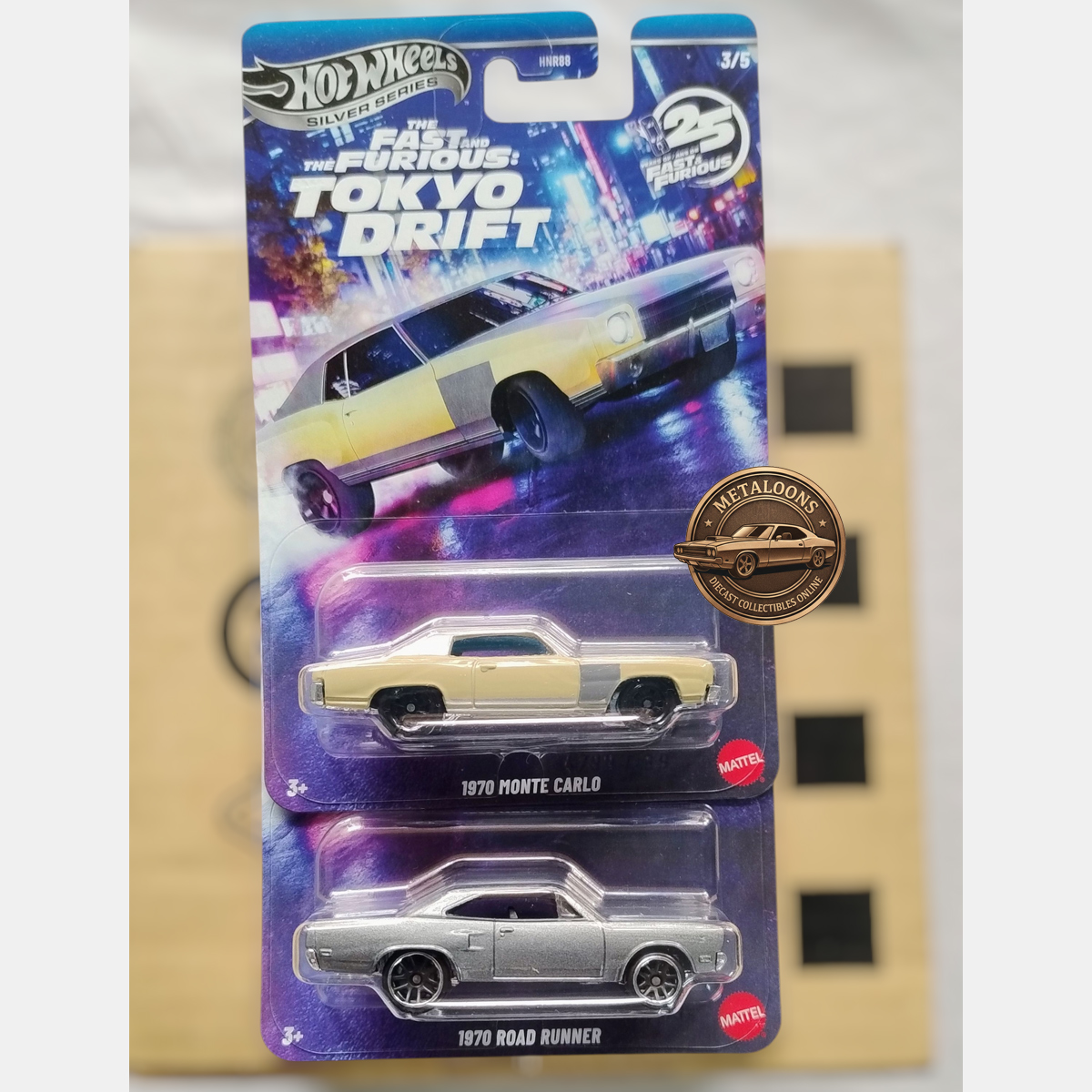 Hot Wheels Silver Series 1970 Monte Carlo with 1970 Road Runner