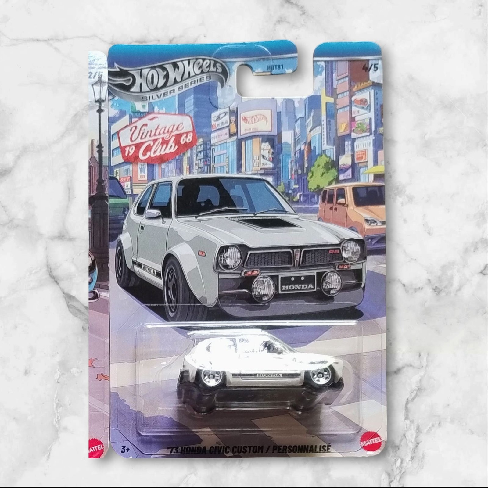 Hot Wheels 4/5 Vintage Club 73 Honda Civic Custom - Beige (No Fantasy) - Image 1